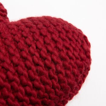 Kit de tricot pour housse de coussin coeur 3
