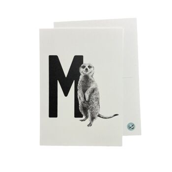 Carte-lettre M avec suricate 1