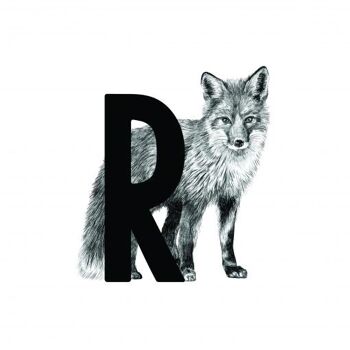 Carte-lettre R avec renard 2