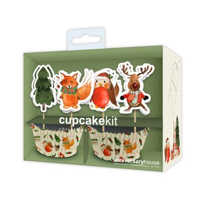 Kit per cupcake nel bosco festivo