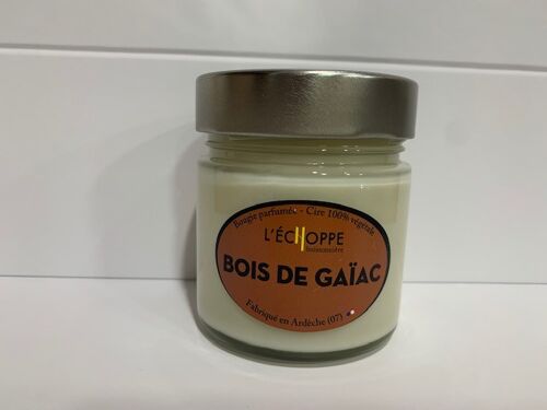 BOUGIE PARFUMEE CIRE 100 % VEGETALE SOJA - BOIS DE GAIAC 180 G