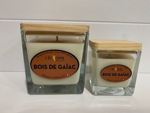 BOUGIE PARFUMEE CIRE 100 % VEGETALE SOJA - 6X6  80 G BOIS DE GAÏAC