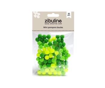 Mini pompons boules - Vert 2