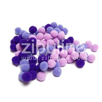 Mini pompons boules - Violet