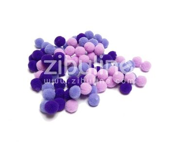 Mini pompons boules - Violet 1