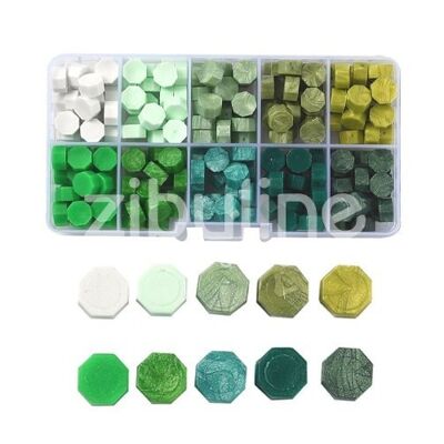 Sealing wax tablets - Green shades box