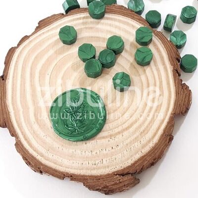 Sealing wax pellets - Pearly emerald