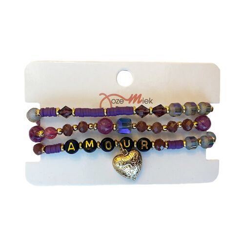 Bracelet set Amour - purple