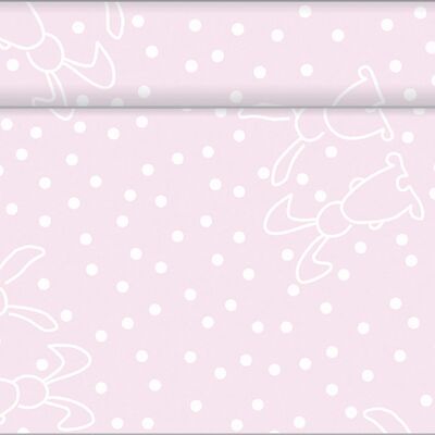 Runner da tavola Conigli rosa di Linclass® Airlaid 40 cm x 4,80 m, 1 pezzo - Pasqua