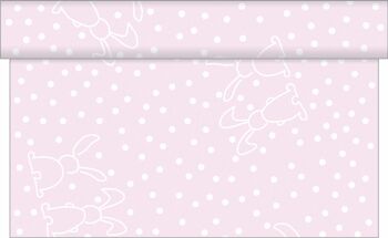 Chemin de table Lapins en rose de Linclass® Airlaid 40 cm x 4,80 m, 1 pièce - Pâques 1