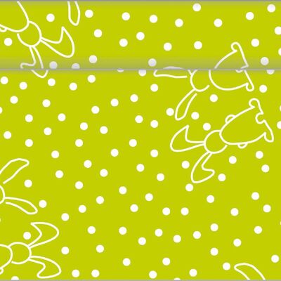 Table runner rabbits in kiwi from Linclass® Airlaid 40 cm x 4.80 m, 1 piece - Easter