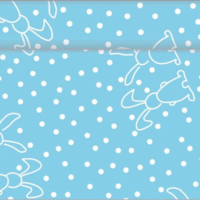 Table runner Rabbits in light blue made of Linclass® Airlaid 40 cm x 4.80 m, 1 piece - Easter