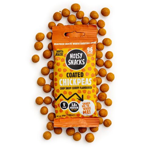 Noisy Snacks Coated Chickpeas Chip Shop Curry Flavoured 10x25g