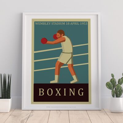 Boxing Poster- Wembley Stadium 1953 - Premium Art Print