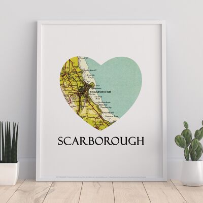 Map Of Scarborough- Loveheart - 11X14” Premium Art Print