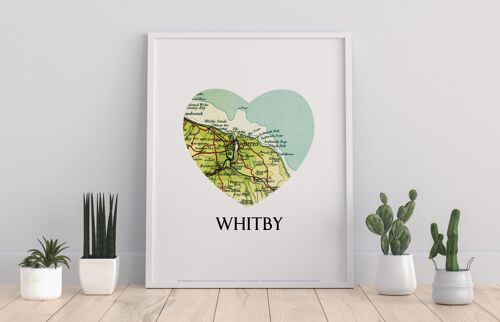 Map Of Whitby- Loveheart - 11X14” Premium Art Print