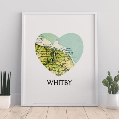 Map Of Whitby- Loveheart - 11X14” Premium Art Print