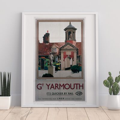 Great Yarmouth It's Quicker By Rail - Premium Art Print