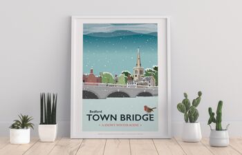 Bedford Town Bridge Winter par l'artiste Tabitha Mary Impression artistique