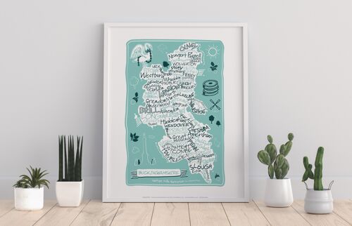 Map Of Buckinghamshire By Artist Tabitha Mary - Art Print