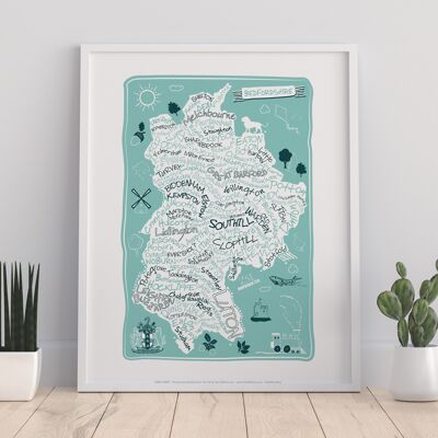 Bedfordshire Counties Green By Artist Tabitha Mary Art Print