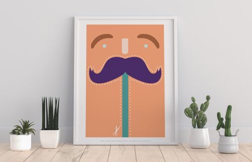 Moustache- Purple,Orange, Green - 11X14” Premium Art Print