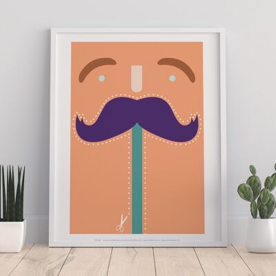 Moustache- Purple,Orange, Green - 11X14” Premium Art Print