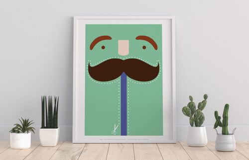 Moustache-Brown,Green,Blue - 11X14” Premium Art Print