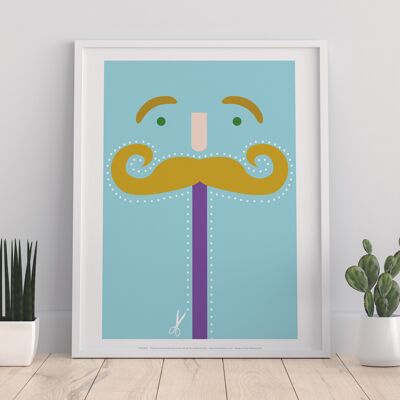 Moustache- Yellow, Blue, Purple - 11X14” Premium Art Print