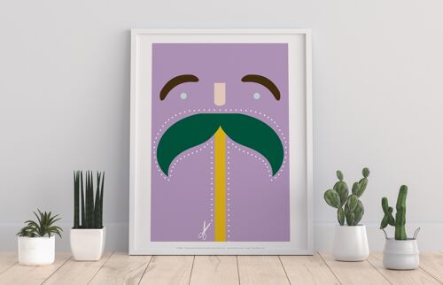 Moustache-Green,Purple,Yellow - 11X14” Premium Art Print
