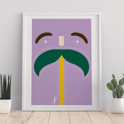 Moustache-Green,Purple,Yellow - 11X14” Premium Art Print