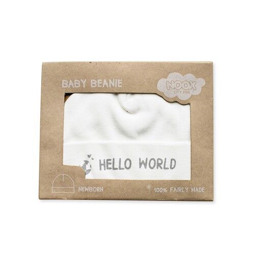 Soft Baby Beanie Hello World - 100% fairly made