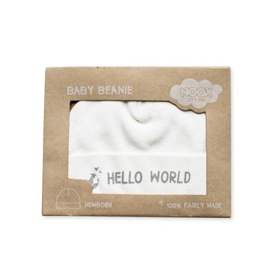 Soft Baby Beanie Hello World - 100% fair gemacht