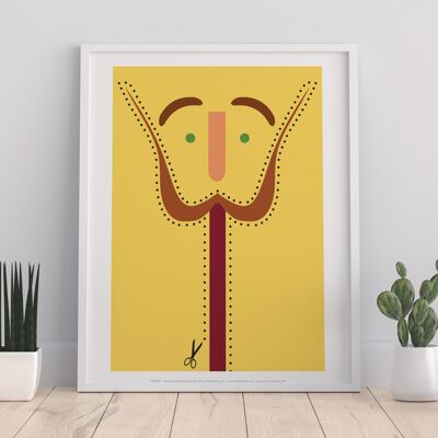Moustache- Brown, Yellow, Burgandy - Premium Art Print