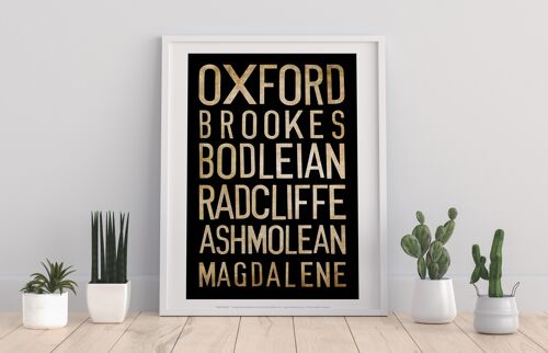 Oxford, Brookes, Bodleian, Radcliffe, Asmolean, Art Print