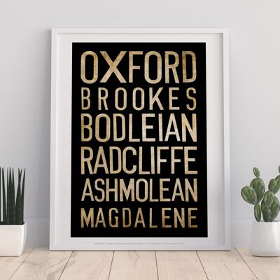 Oxford, Brookes, Bodleian, Radcliffe, Asmolean, Art Print