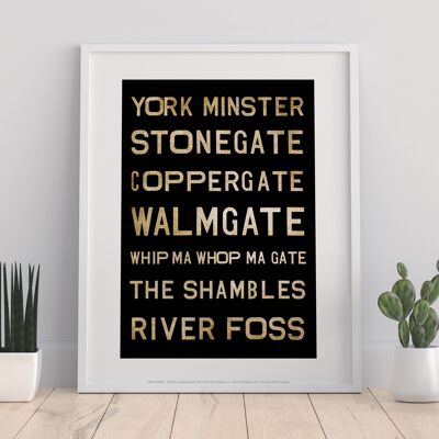 York Minster, Stonegate, Coppergate, Walmgate, Art Print