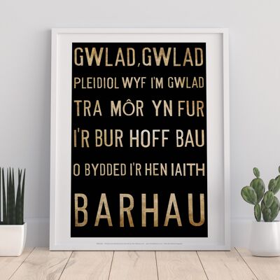 Gwlad,Pleidiol Wyf I'M Gwlad, Barhau Art Print