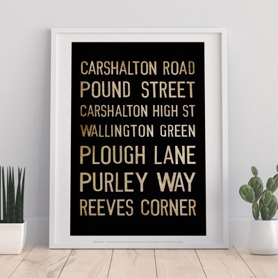 Carshalton Road, Pound Street, Art Print
