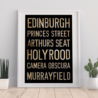 Edinburgh, Princes Street, Arthurs Street, Art Print