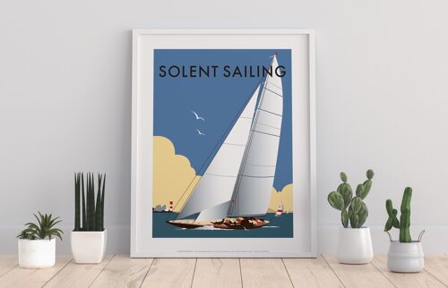 Solent Sailing By Artist Dave Thompson - Premium Art Print