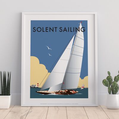 Solent Sailing By Artist Dave Thompson - Premium Art Print