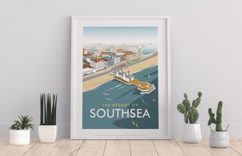 La station balnéaire de Southsea par l'artiste Dave Thompson - Impression artistique