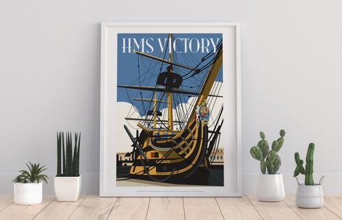 Hms Victory By Artist Dave Thompson - Premium Art Print