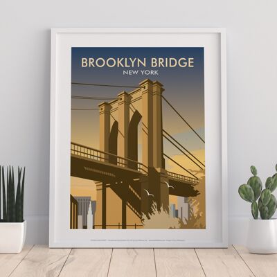 Brooklyn Bridge By Artist Dave Thompson - Premium Art Print
