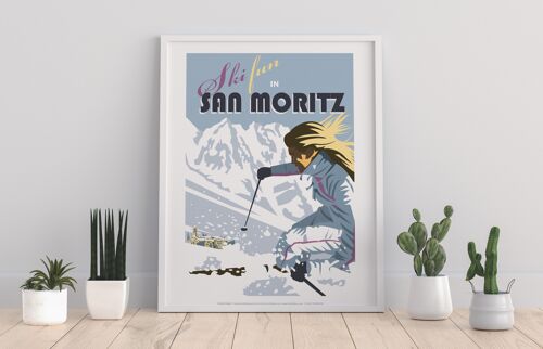 San Moritz By Artist Dave Thompson - Premium Art Print