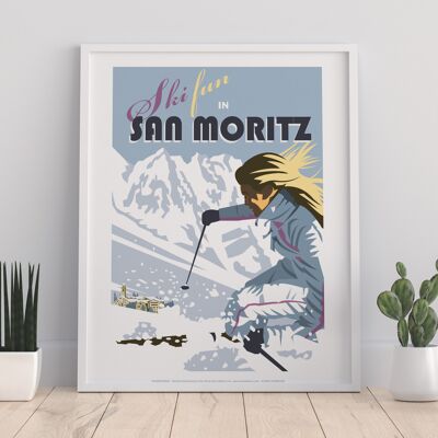 San Moritz By Artist Dave Thompson - Premium Art Print