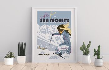 San Moritz par l'artiste Dave Thompson - Impression d'art premium