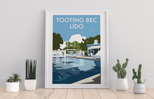 Tooting Bec Lido By Artist Dave Thompson - 11X14” Art Print