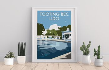 Tooting Bec Lido par l'artiste Dave Thompson - 11X14" Art Print